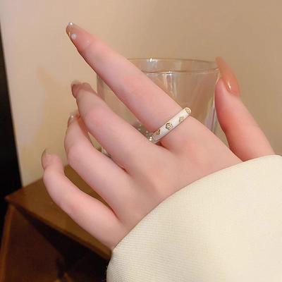 Opening Flower Oil Drop Star Ring Ins Simple Small Fresh Index Finger Ring Niche Light Luxury Temperament Hand Jewellery Casual Dainty Minimalist Ring