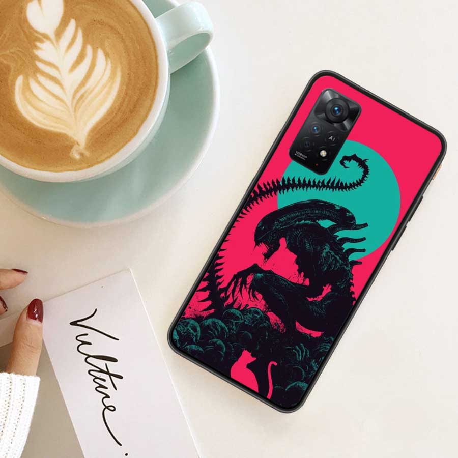 COOL A-Alien Xenomorph Phone Case For Redmi 13C 14C Note 13 14 Pro 5G Plus 12 12C 10 10A 10C 9 9A 9C 9T 8 8A K70 Pro Xiaomi Cove