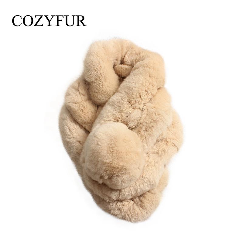 Rex Rabbit Hair Scarf Women's Autumn and Winter Korean Version Thickened Warm Plush Fur Scarf Mao Mao Collar Real Hair