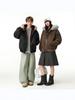 Unisex Double-Sided Wear Snow Eagle Fur Collar Hooded Jacket - Warm Cotton Autumn/Winter Plus Velvet Couples Design