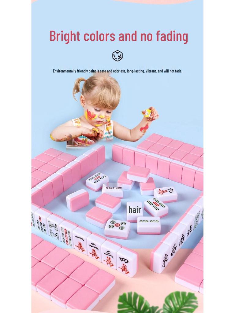 Portable Mini Mahjong Set - Compact Travel and Dorm Use