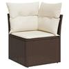 VidaXL Salon de Jardin avec Coussins 11 pcs, Canapés de Terrasse, Ensemble de Meubles de Patio, Mobilier d'Extérieur, Marron 3218253