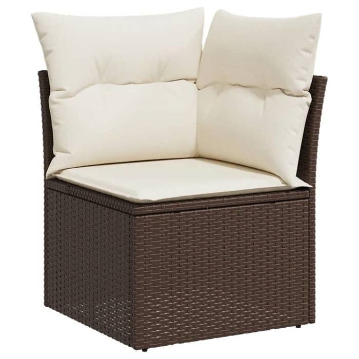 VidaXL Salon de Jardin avec Coussins 11 pcs, Canapés de Terrasse, Ensemble de Meubles de Patio, Mobilier d'Extérieur, Marron 3218253