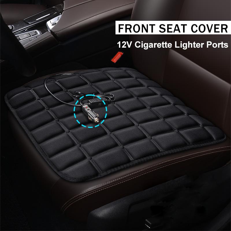 Universal 12V/USB Heated Car Seat Cover Winter Front Cushion Adjustable Temperature Auto Rear Seat Warm Pad Car Accessories
