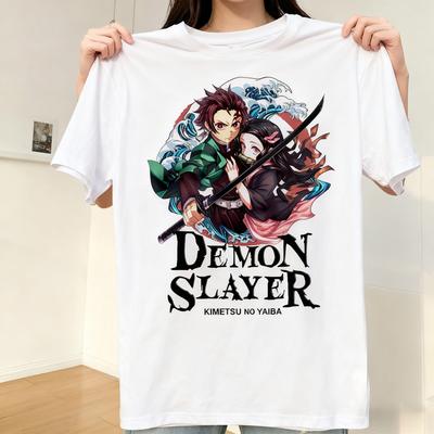 Anime Pattern Japanese Men Tshirt Demon Slayer Cartoon Short Sleeve Clothes Harajuku Oversized Tshirts Summer Tops Female Tee