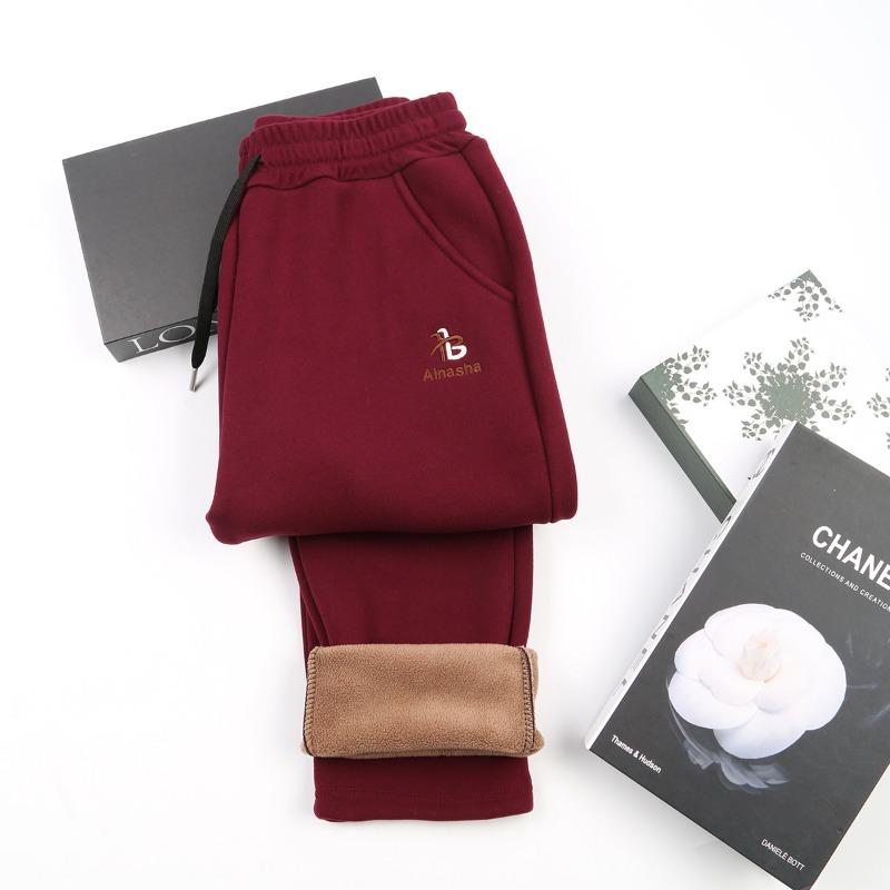 Spring and Autumn Casual Sweatpants Straight Windproof Pants Warm Long Johns Mom Pants Autumn Women's Pants Loose High Waist Long Pants Women's