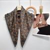 2024 Luxury Animals Floral Print 70cm Cotton Velvet Square Scarf for Women Soft Neckerchief Lady Hijab Neck Tie Hair Headbands