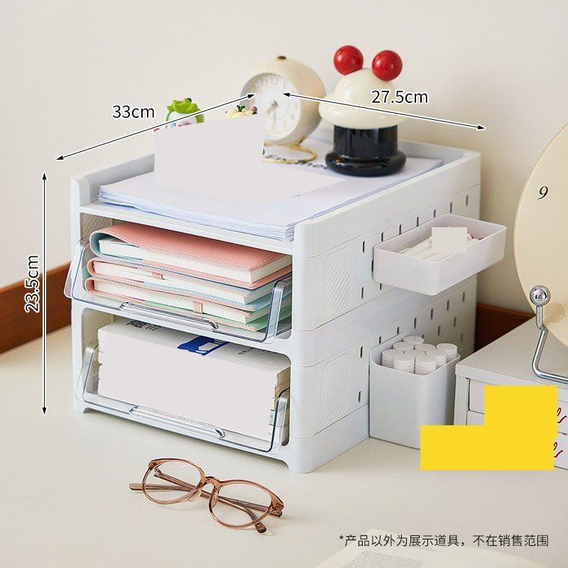 1pcs Cave Board Book Desk Storage Rack, Acrylic Student Desktop Book Storage Rack, Office Document Storage Box