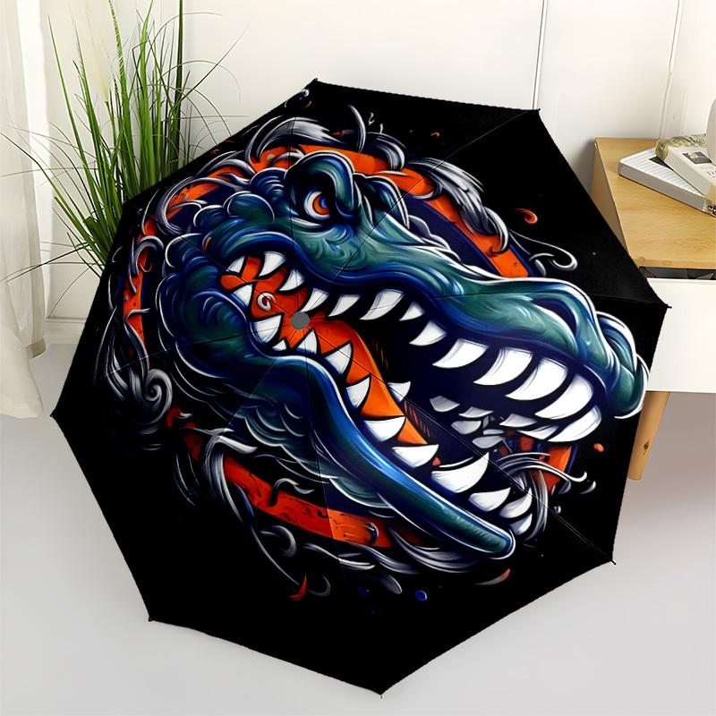1pc Alligator Waves Automatic Open/Close Umbrella Compact Folding Umbrella, All-Season Portable Umbrella for Women/Men F1124008