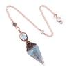 1pc Natural Stone Pendulum Necklaces Hexagonal Cone Crushed Stone Amethysts Rose Quartz Pendant Jewelry Accessories