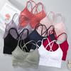 European & American Plus Size Criss-Cross Back Sports Bra - Wire-Free, Shockproof Yoga & Running Bra for Women