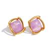 Yhpup Joyful Candy Multi-Color Resin Acrylic Square Stud Earrings Stainless Steel Y2K Popular Jewelry Blue Green Purple White