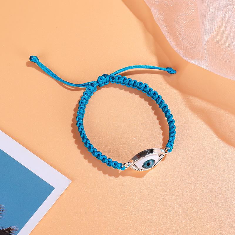 Bohemia vintage gótico olhos pulseira mau olho femme feminino masculino punk trança tecer corda pulseira