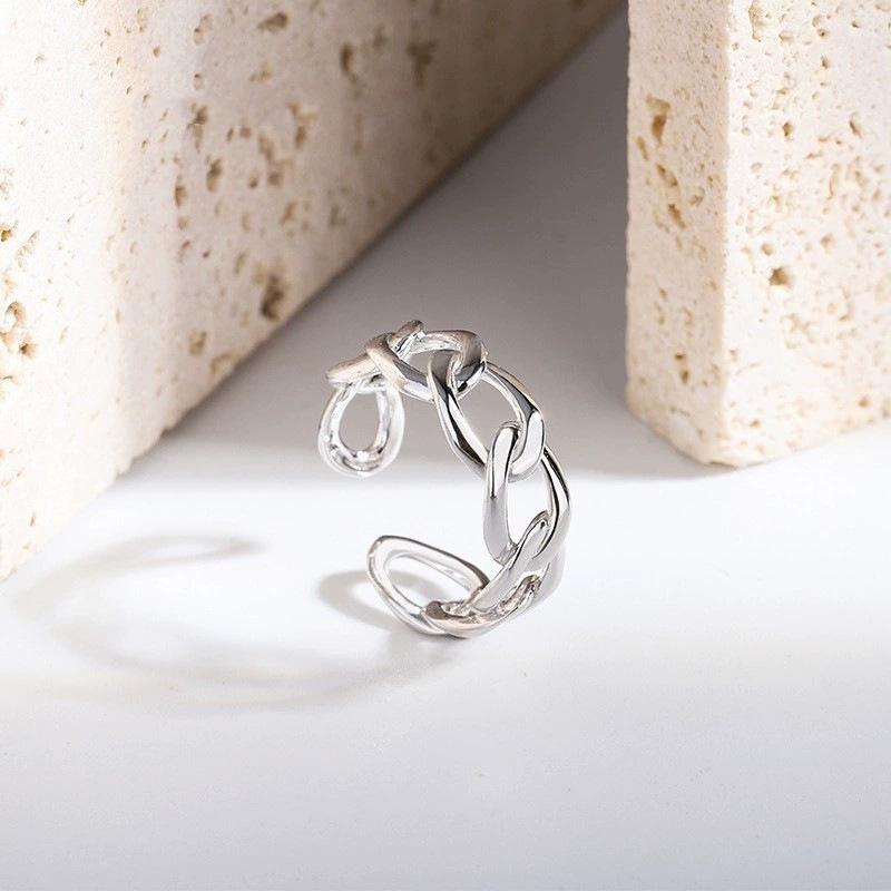 Frosted Brushed Open Finger Ring: Women s Versatile, Trendy, Stackable Index or Fashion Ring Adjustable Open Size