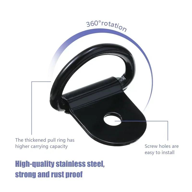 10 pcs Anneaux d'arrimage de plateau de camion poids lourd Ancrages Remorques Charge Boulon sur Acier Noir Anneau en V Accessoires de Rail pour Pick-up