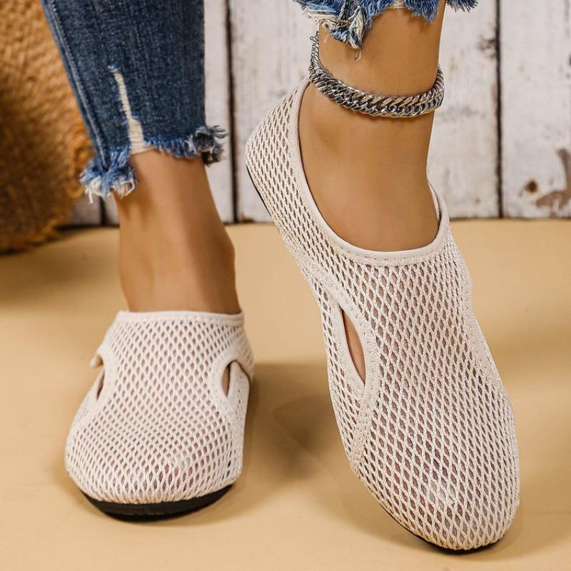 

Большого размера на плоской подошве сетчатые модные дышащие одинарные туфли женские летние новые дышащие сетчатые сандалии женские 43 абрикосовый