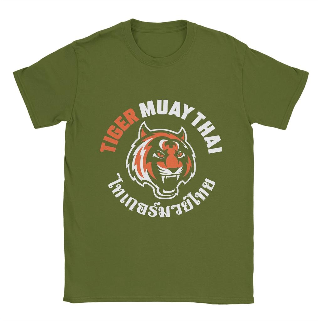 Tiger Muay Thai 100 Cotton T Shirt for Men's Summer  Vintage T-Shirts Crew Neck Trendy Cool Tee Shirt Plus Size Casual Tops