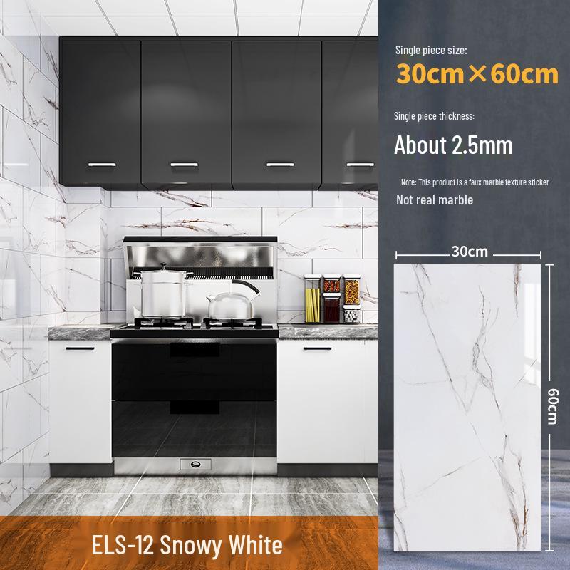 Wasserdichter Marmor Fliesenaufkleber: Selbstkleidende, schimmelresistente PVC-Wandverkleidung für Küchen & Bäder