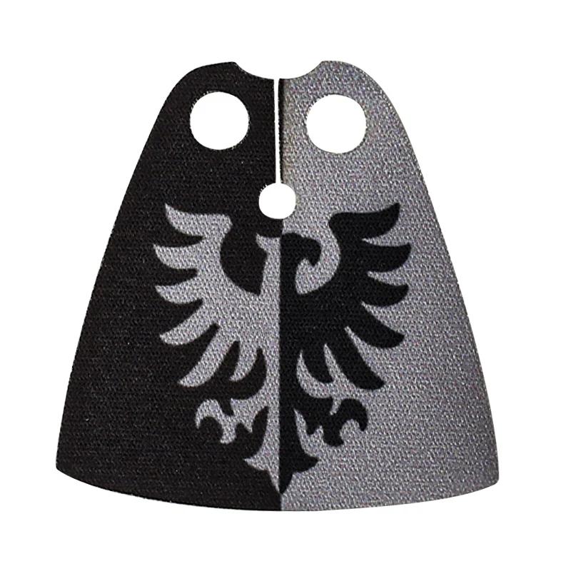 Medieval Army Empire Flag and Flagpole Set - Knight Building Blocks with Cloak and Weapon Bricks