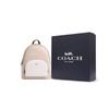 Coach Gericht 33 Logo Doppelreißverschluss Beschichtetes Canvas und Leder Rucksack Großer Damenrucksack Beige CZ175-IMXDM