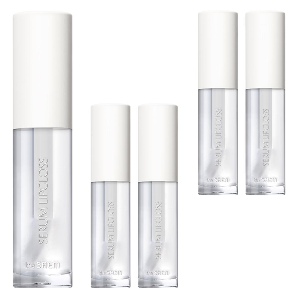 

The Saem Saemmul Serum Lip Gloss (Bulk Set of 5) - WH01 Clear Coating: High-Shine Glassy Finish & Non-Sticky Hydration, 4.5g x 5