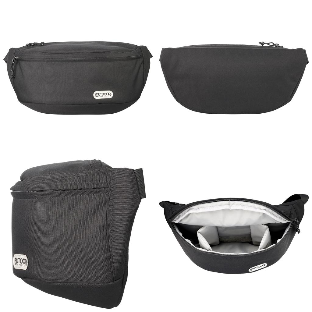 Hakuba OUTDOOR PRODUCTS Camera Shoulder Bag 07 AZ an camera bag with YKK zippers and product number Black, ultra-lightweight sling-style