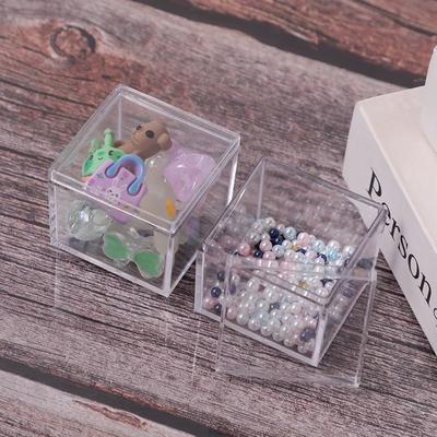 SmallShort Square Transparent Plastic Box Food-grade Wedding Candy Box with Lid Storage Box