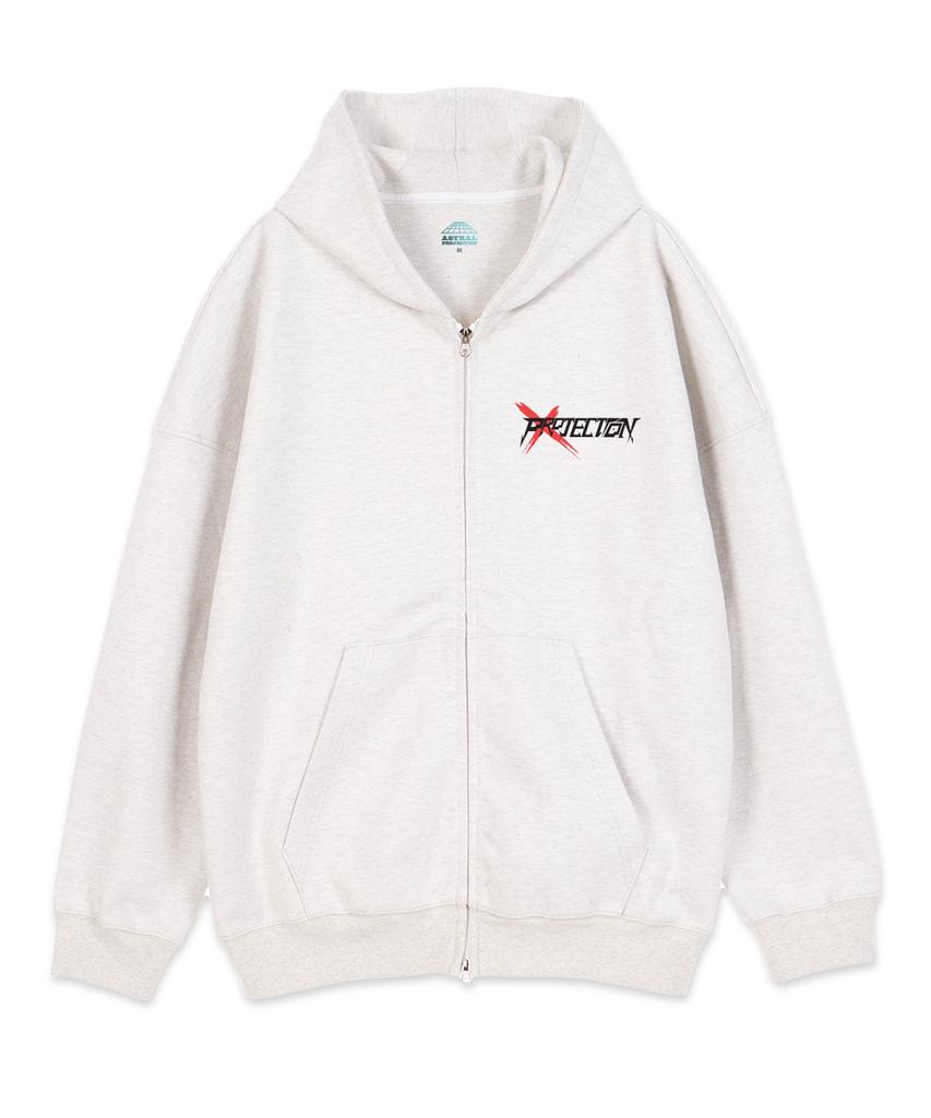 Astral Projection Projection X Overfit Wide Shoulder Zip-Up Hoodie_Oatmeal
