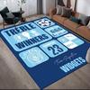 Manchester City Flannel Printed Carpet, Home Sofa Decoration for Living Room & Bedroom, Non‑Slip Play Flannel Floor Mat for Game Room