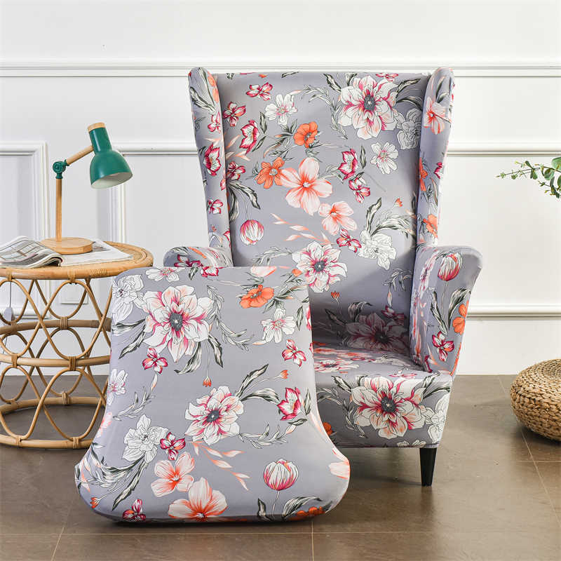

Floral Printed Milk Silk Elastic Chair Cover Armchair Protector Skin-Friendly Durable Full-wrap Single Sofa Slipcover Home Decor