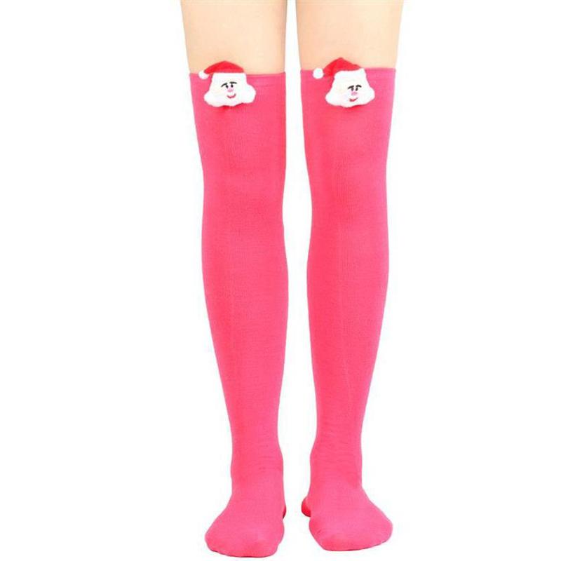 Santa Claus Striped Socks Doll High Socks Over The Knee Socks Women'S Christmas Doll Stockings Party Long Socks