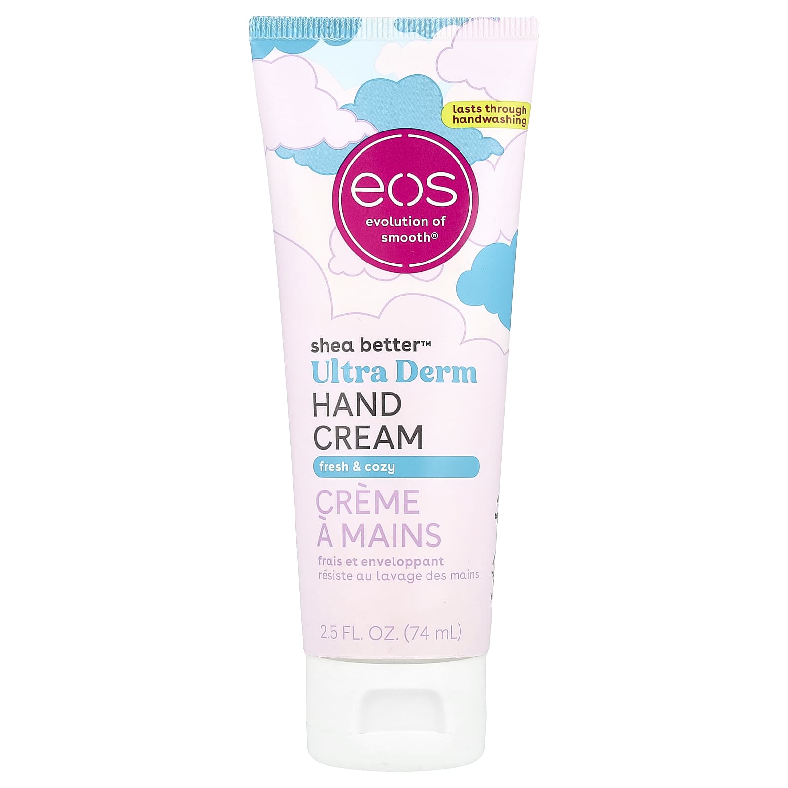 

EOS, Shea Better™, крем для рук Ultra Derm, свежий и уютный, 2,5 жидких унции (74 мл)