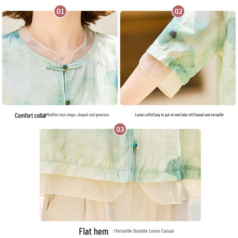 Women's Summer Loose Fit Round Neck Half Sleeve Blouse