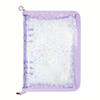 Sticker Storage Organizer Binder A5 Sticker Collecting Book Reusable Zipper Album with Clear Laser Star Cover and Pocket Pages