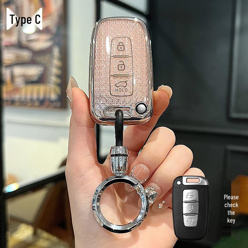 Kia Car Key Case for Older Models: K2, K5, Sportage, Forte, Carens, Sorento - Protective Shell with Buckle