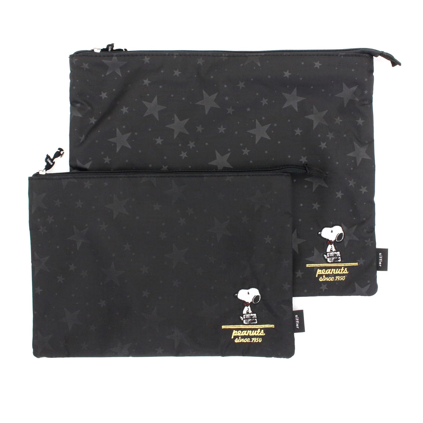 

2 Size Pouch Set Compact Snoopy Star Black [Hapitas]