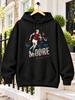 Bobby Moore Number 6 Football Icon Hoodie - Retro Jersey with Distressed Red/Blue Print, Machine Washable Hooded Suitable for Casual Wear & Football G