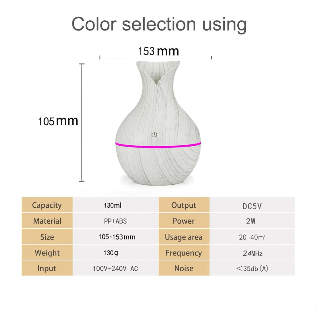 200ml Air Humidifier Essential Oil Diffuser USB Mist Maker Mini Humidificador with Colorful Light for  office car