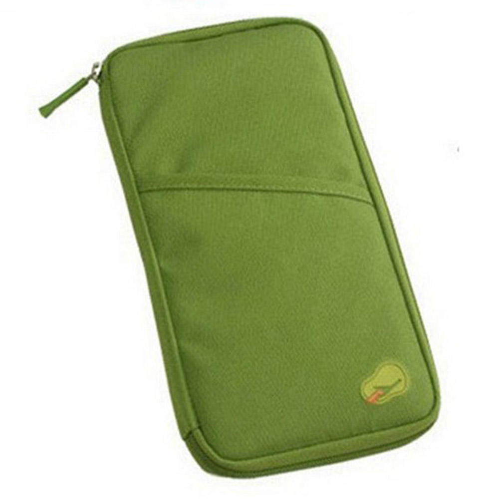 

Держатель для паспорта, ручка, билет, кошелек, сумочка, удостоверение личности, кредитная карта, органайзер, сумка для хранения карт на молнии зелёный