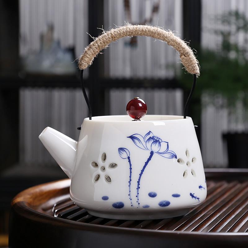 Kreativní keramická konvice na čaj Beam s otvorem pro filtr, vyhřívaná konvice na čaj, sada šálků čaje, orientální marocká konvice na čaj, hliněný bar