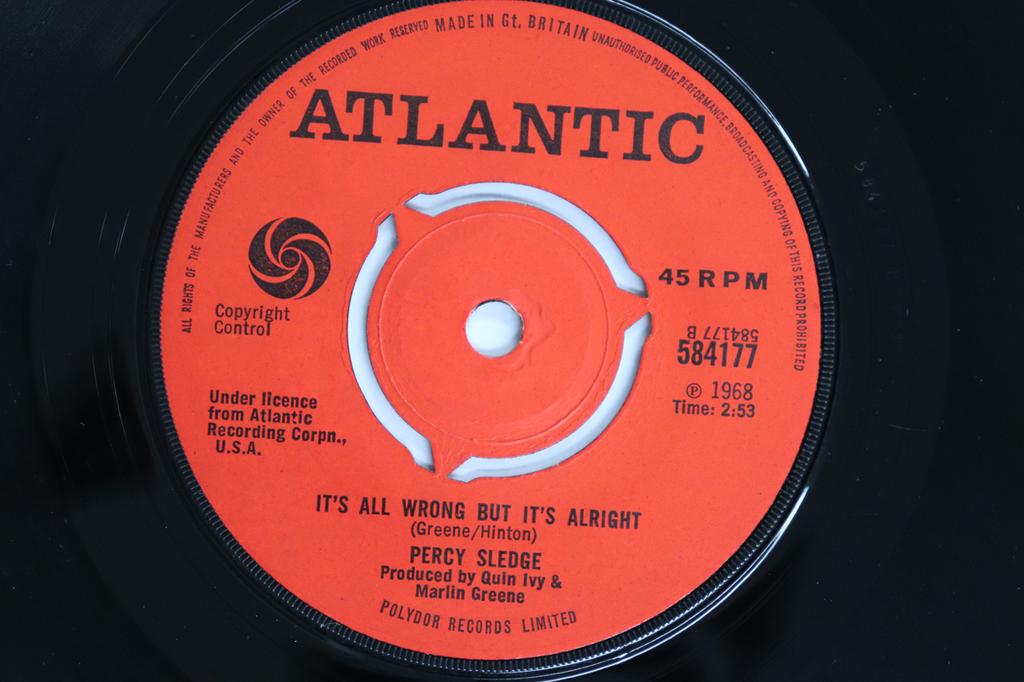 7inch Record PERCY SLEDGE - Take Time To Know Her 584177 ATLANTIC 1968 UK Soul/Funk Used