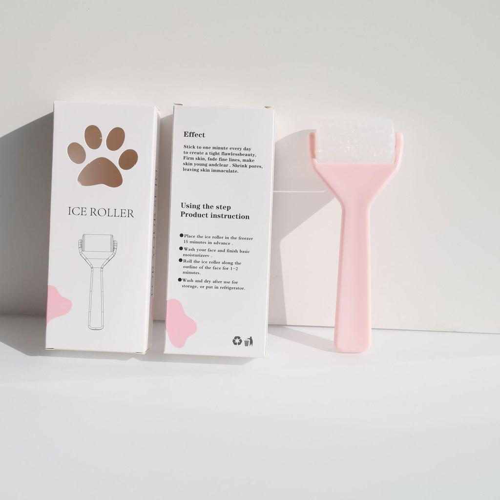 Maseur cu role de gheață translucid pentru față și piele