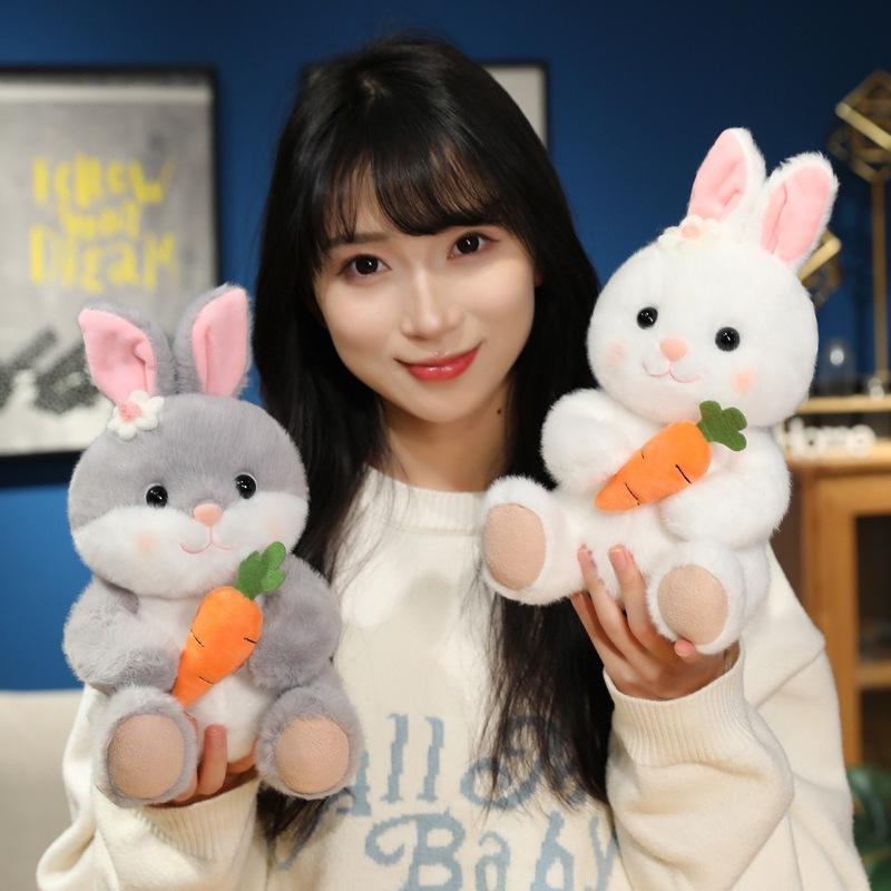Cute Cute Carrot Little White Rabbit Doll Plush Toy Kitten Doll Girl Company Soothing Doll