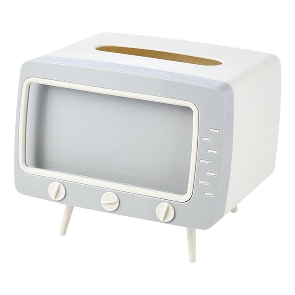 TV-Taschentuchbox, Mehrzweck-Taschentuchbox mit niedlichem, innovativem Retro-Design und Telefonhalterung für das Badezimmer