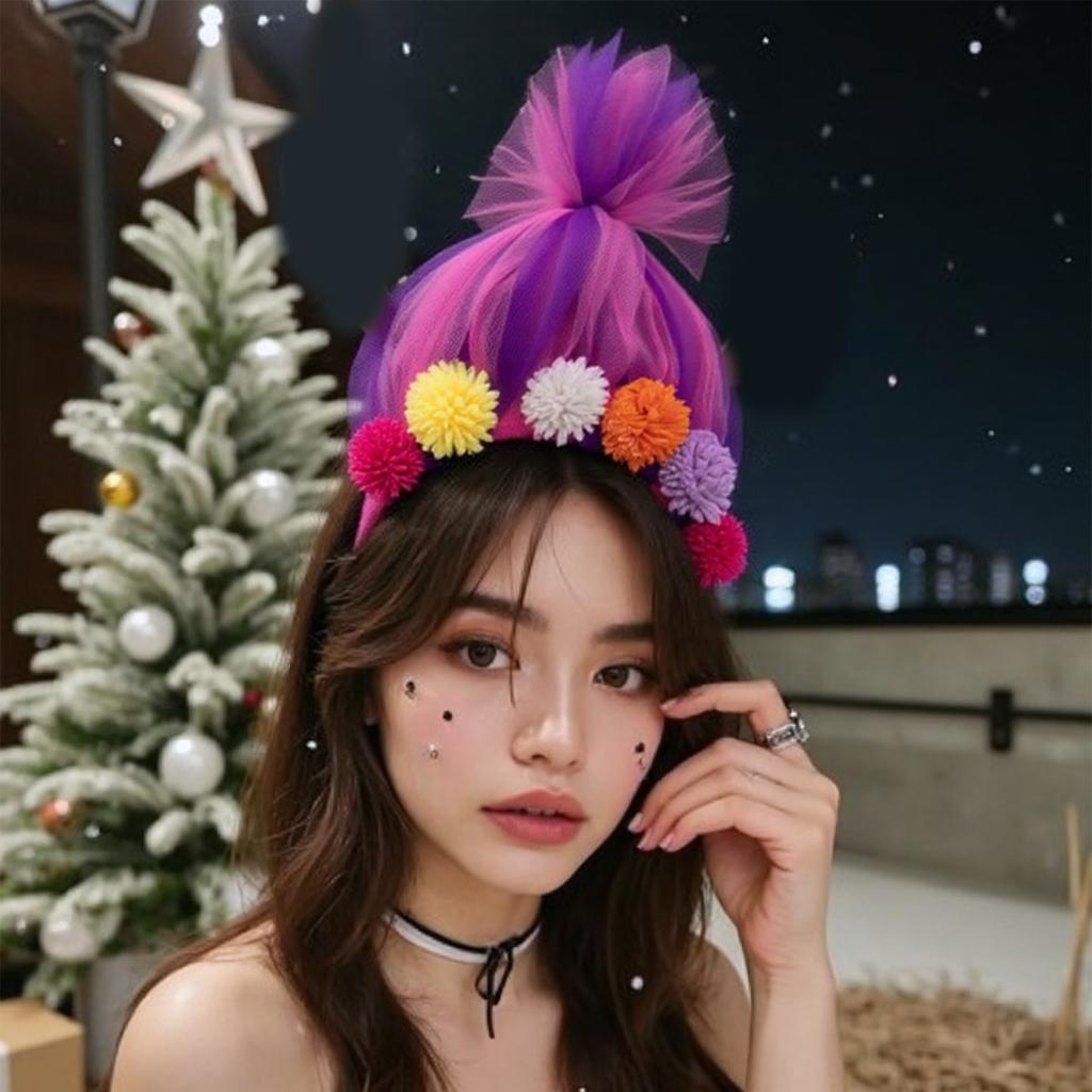 Trolls Poppy Headbands Cosplay Doll Headwear Hairbands Headwear Makeup Washing Face Hairbands Birthday Party