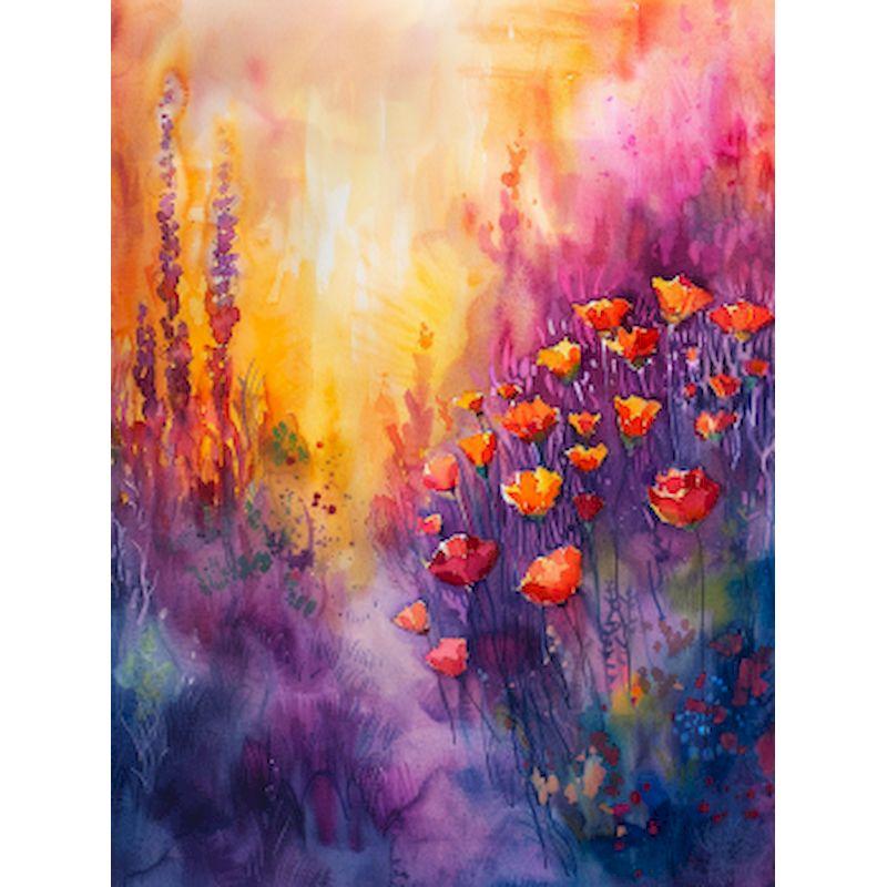 

GATYZTORY Oil Scenery Painting By Numbers Flower Sea Paint Kit Coloring By Numbers Canvas Painting For Adult Personalized Gift 20x30cm No Frame чорний