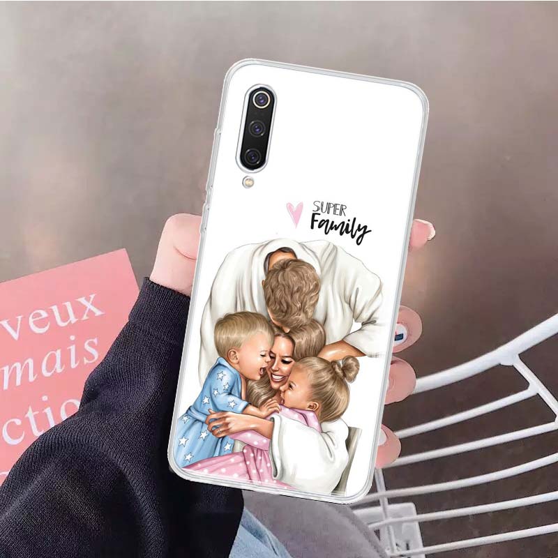 

Black Brown Hair Baby Mom Girl Sup Dad Soft Phone Case For Xiaomi Redmi Note 15 14 14S 13 12 Pro Plus 12S 11 11S 11E 10 10S 11T Redmi Note 10 Pro 4G