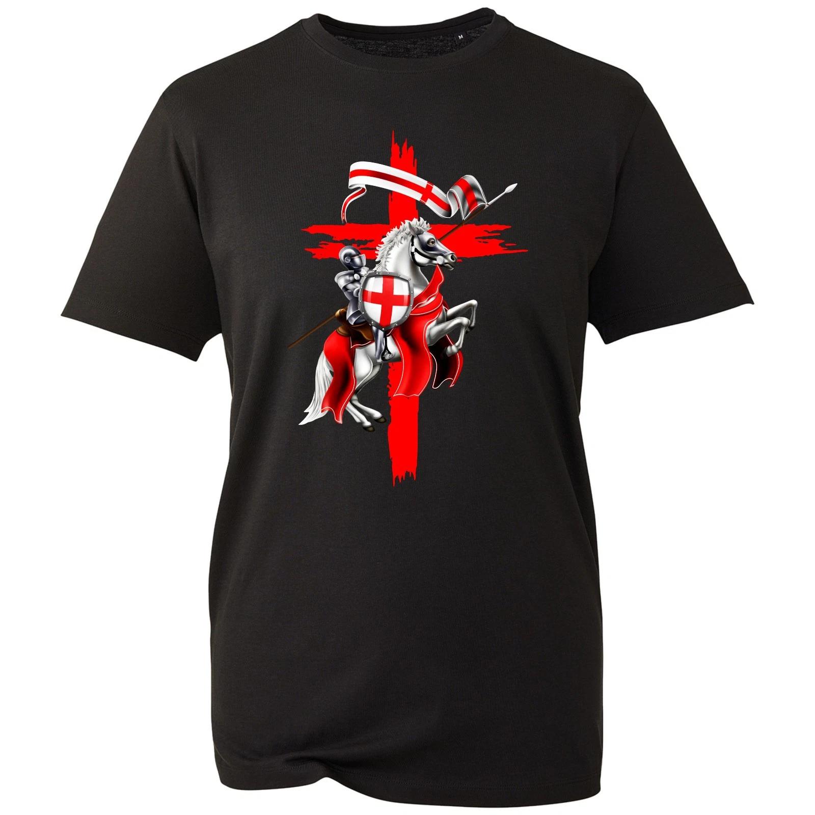 St George s Proud T-Shirt, England Knight And Horse St. George s Day Unisex Tees 2XL