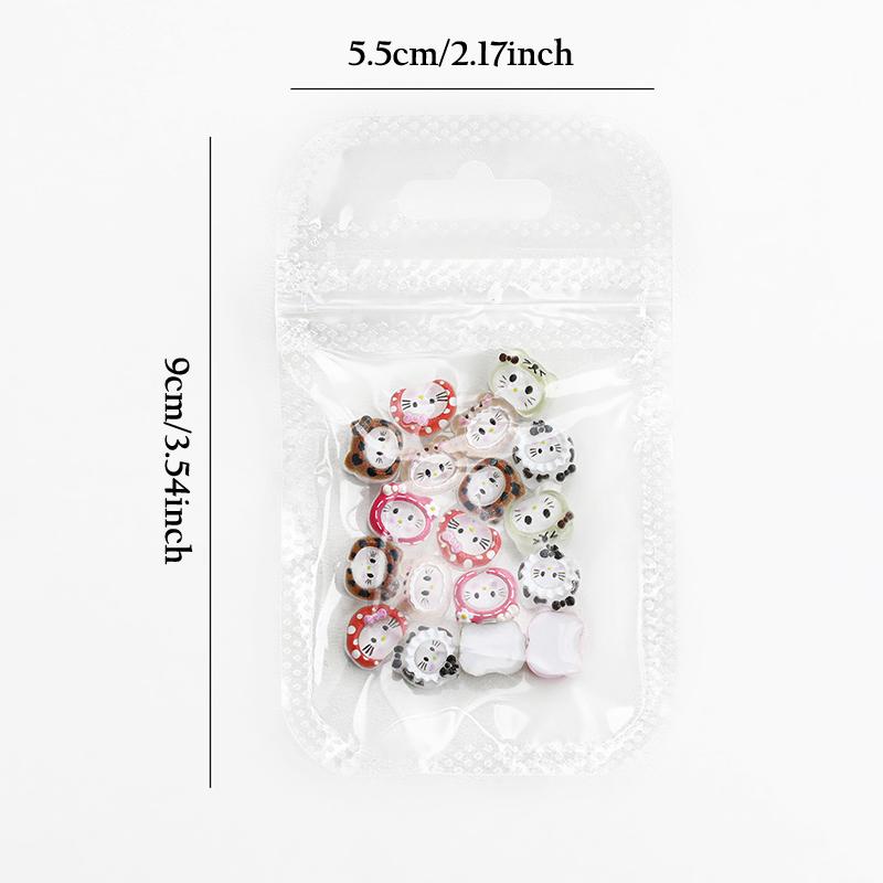 10Pcs/Bag 3D Cartoon Hello Kitty Nail Charms Mixed Resin Kitty Cat With Bowknot Nail Art Decoration Kawaii Glittery Kt Nail Part