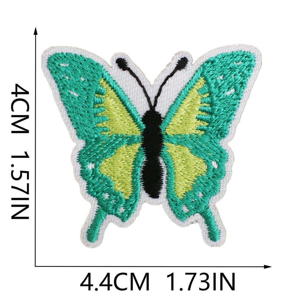 Butterfly World Embroidery Cloth Sticker Colored Flower Butterfly Computer Embroidery Label Clothes Decorative Patch Sticker Blue Butterfly